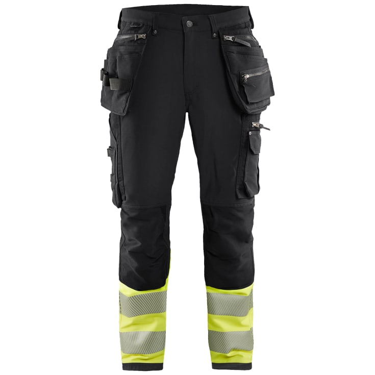 HIGH VIS PANTS 4-VEIS STRETCH S SVART/HIGH VIS GUL C62