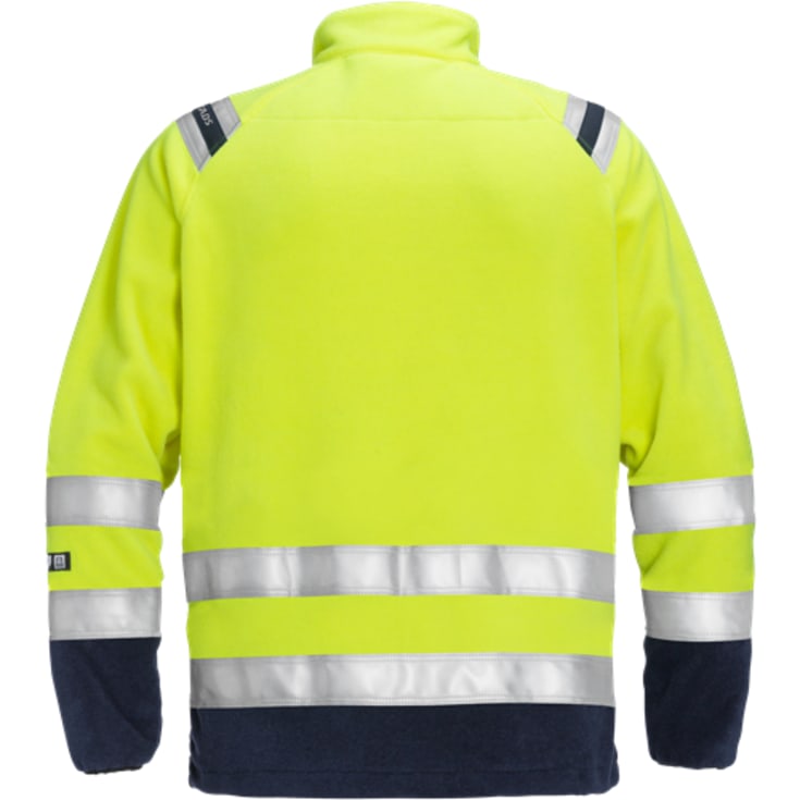 Flammehemmende fleecejakke 122233, High-Vis gul/marine på 3, størrelse M