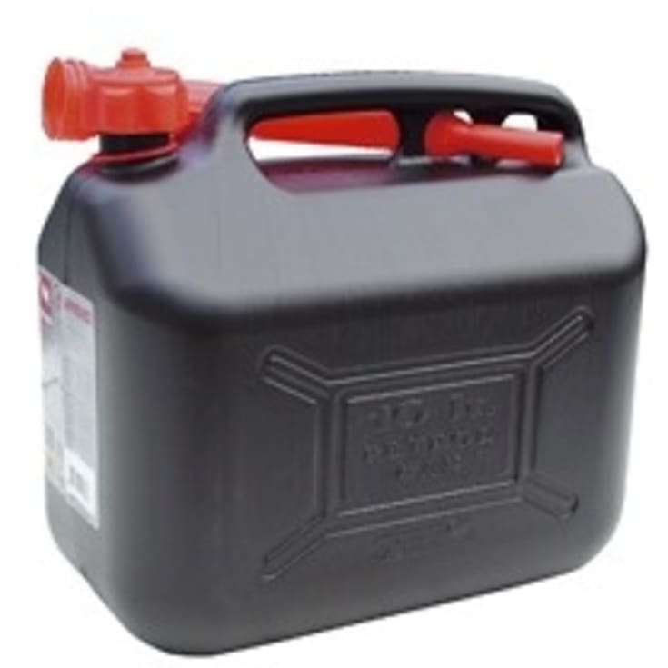 Bensinkanne i plast, svart, 10 liter