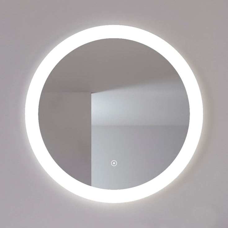 Loevschall Vega spegel med belysning, dimbar, touch, Ø60 cm