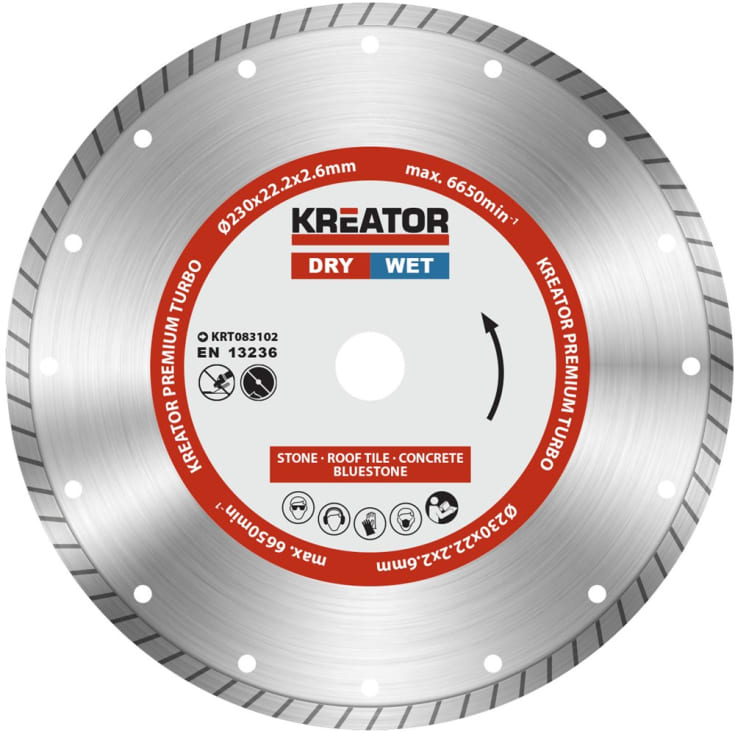Kreator Premium Turbo 6 diamantklinge - Ø230mm