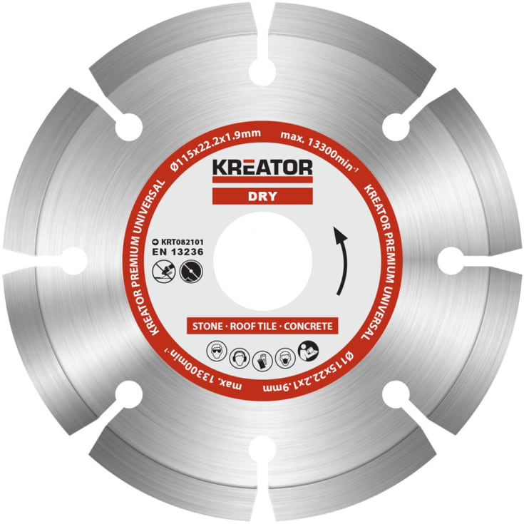 Kreator Premium 5 diamantklinge til tørskæring - Ø115mm