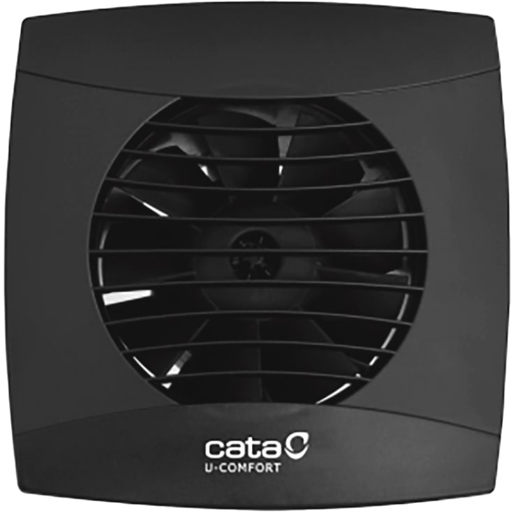 Cata UC-10 badventilator, timer, Ø100 mm, sort