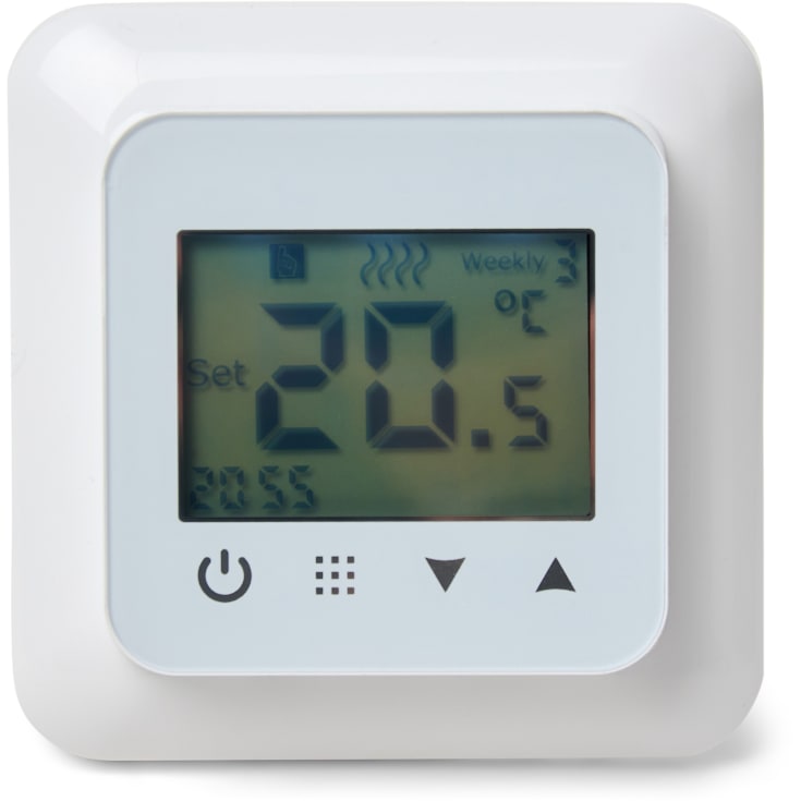 Heatcom HC60 termostat med trådgivare och rumsgivare, vit