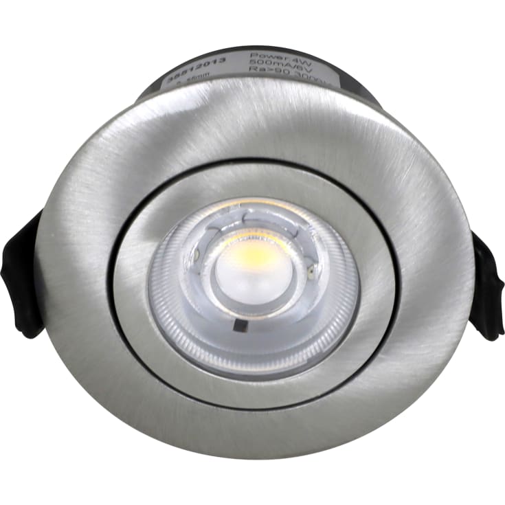 Nordtronic Low Profile Flexible downlight utendørs, driver, Ø5,5 cm, børstet alu, 3000K