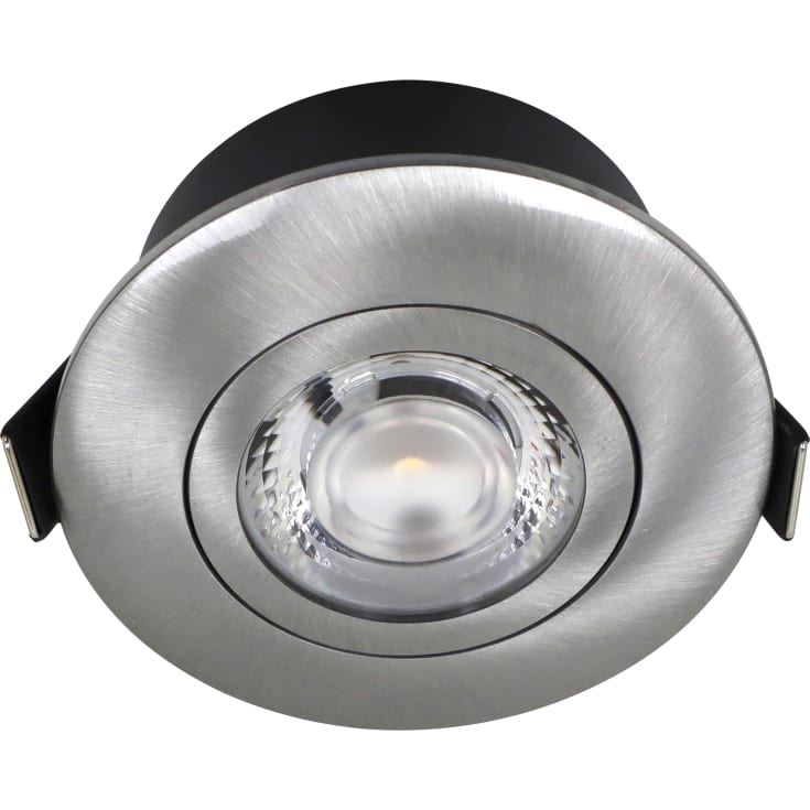 Nordtronic Low Profile Flexible downlight, Ø7,5 cm, borstad alu, 3000K