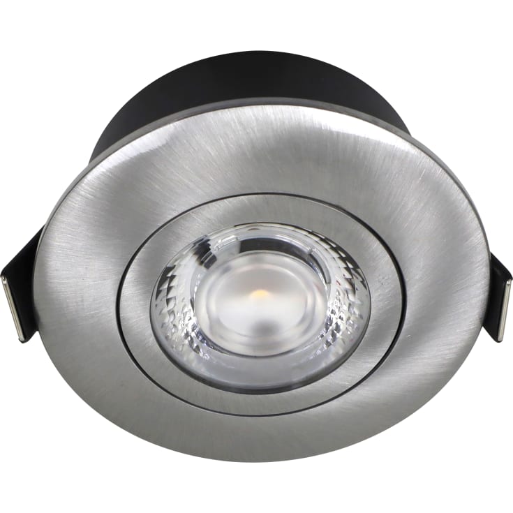 Nordtronic Low Profile Flexible downlight, Ø7,5 cm, børstet alu, 3000K