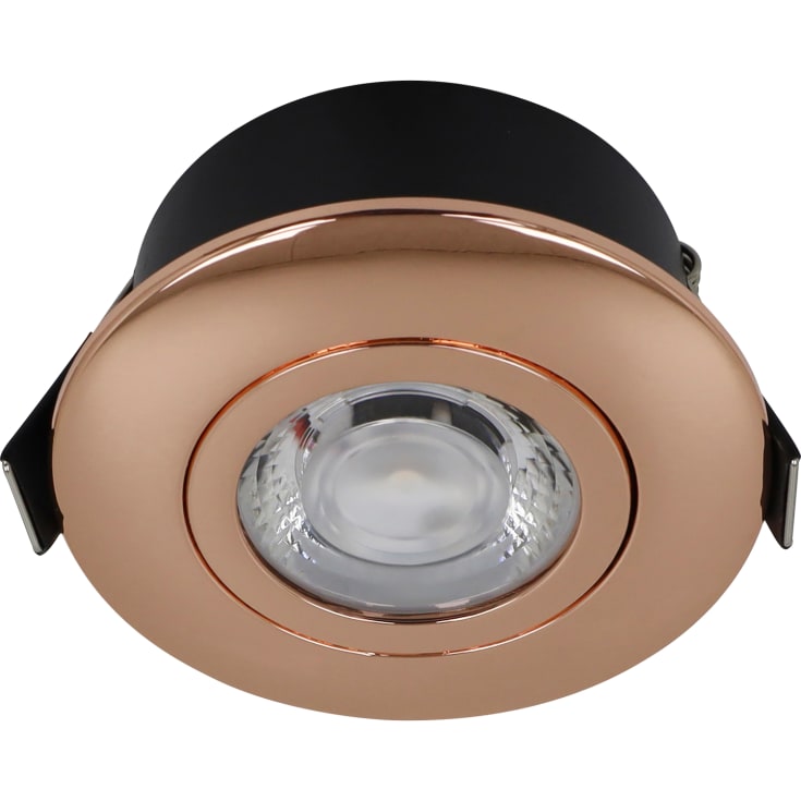 Nordtronic Low Profile Flexible downlight utendørs, Ø7,5 cm, kobber, 3000K