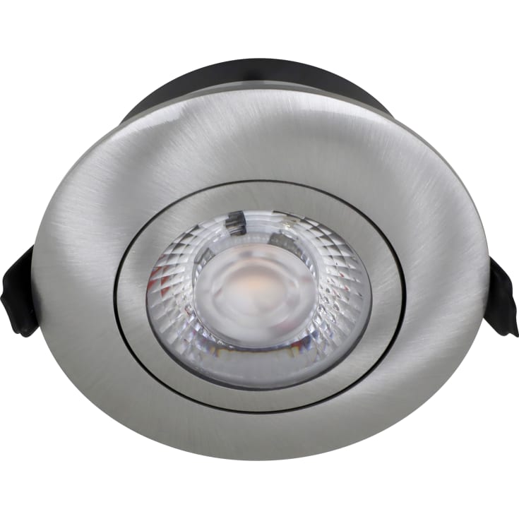 Nordtronic Low Profile Flexible downlight, Ø8,5 cm, børstet alu, 2700K