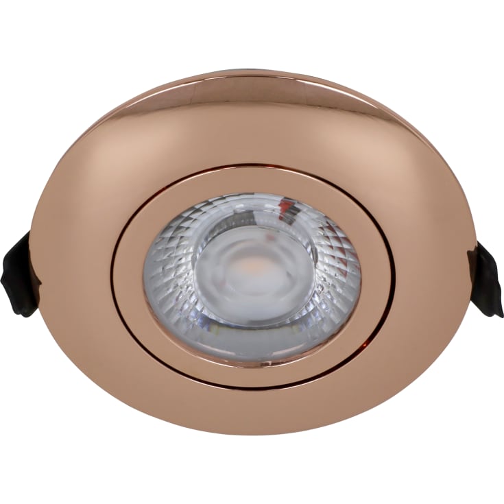 Nordtronic Low Profile Flexible downlight, Ø8,3 cm, koppar, 2700K