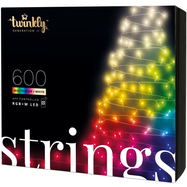 Twinkly Strings lyskæde 48 meter, 600 lys, farvet & hvid