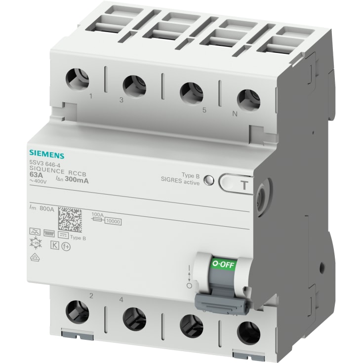 Jordfeilbryter RCCB HPFI AC/DC 40A 4P 30mA, type B 5SV3344-4