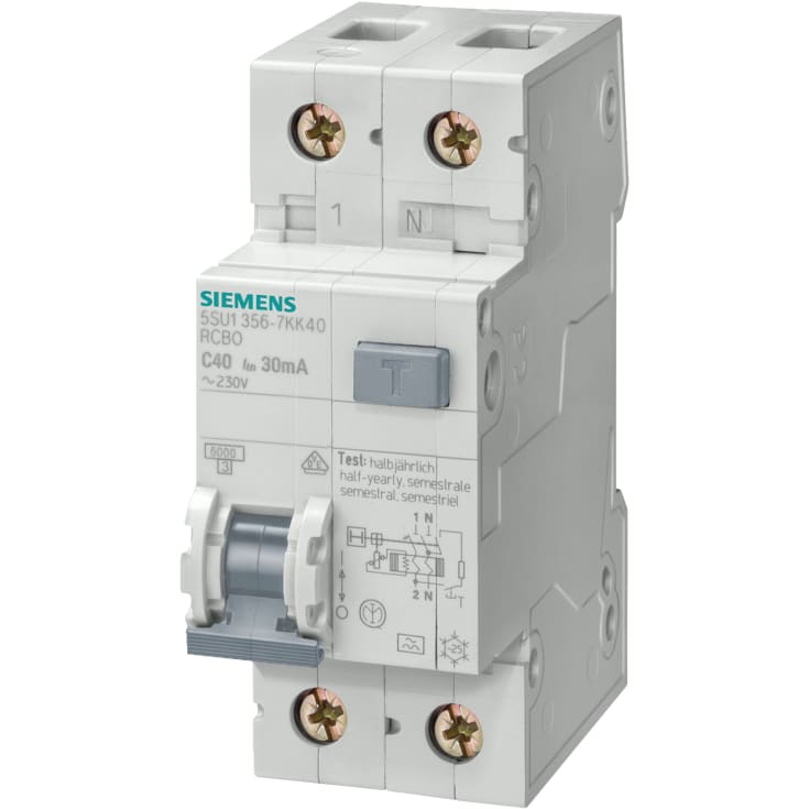 Kombinasjonsbryter Effektbryter/HPFI C 10A 1P+N 30mA 5SU1356-7KK10