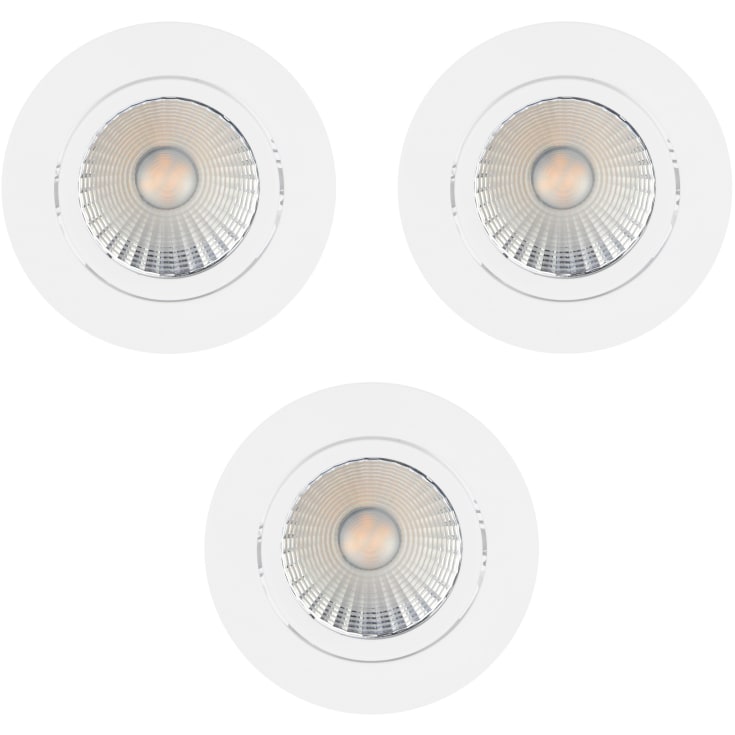 Nordlux Dorado innfelte spotlights, hvit, 3 stk