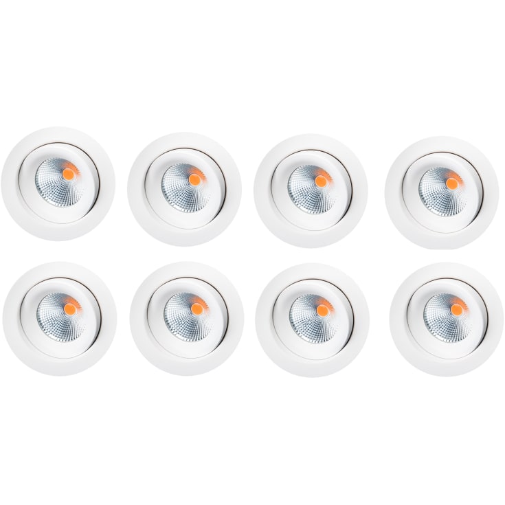 SG ECO Isosafe indbygningsspot 6W LED dæmpbar, pk af 8 stk, hvid