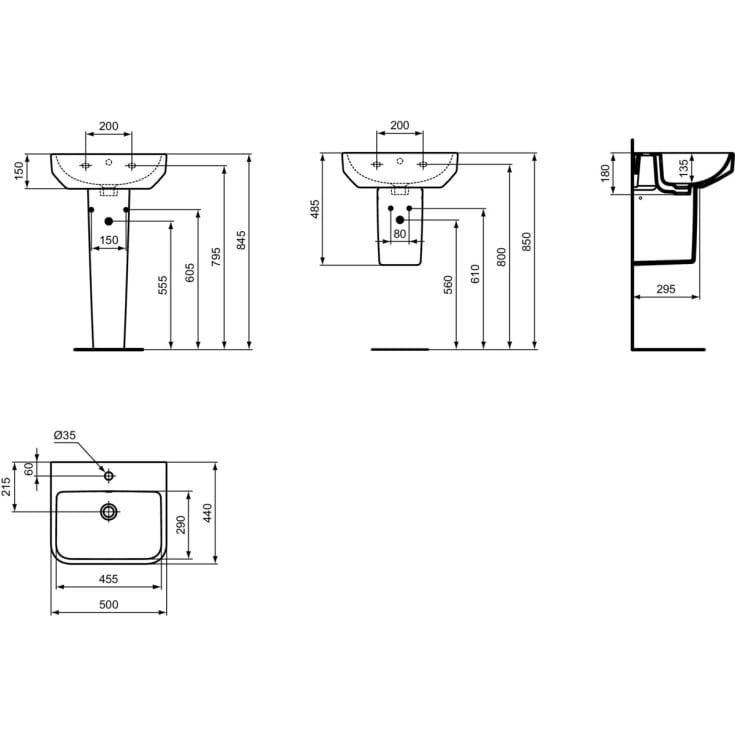 Ideal Standard i.life B servant, 50x44 cm, hvit