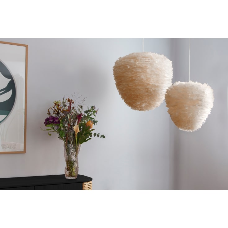 Umage Eos Evia lampeskjerm med fjær, brun, Ø40 cm