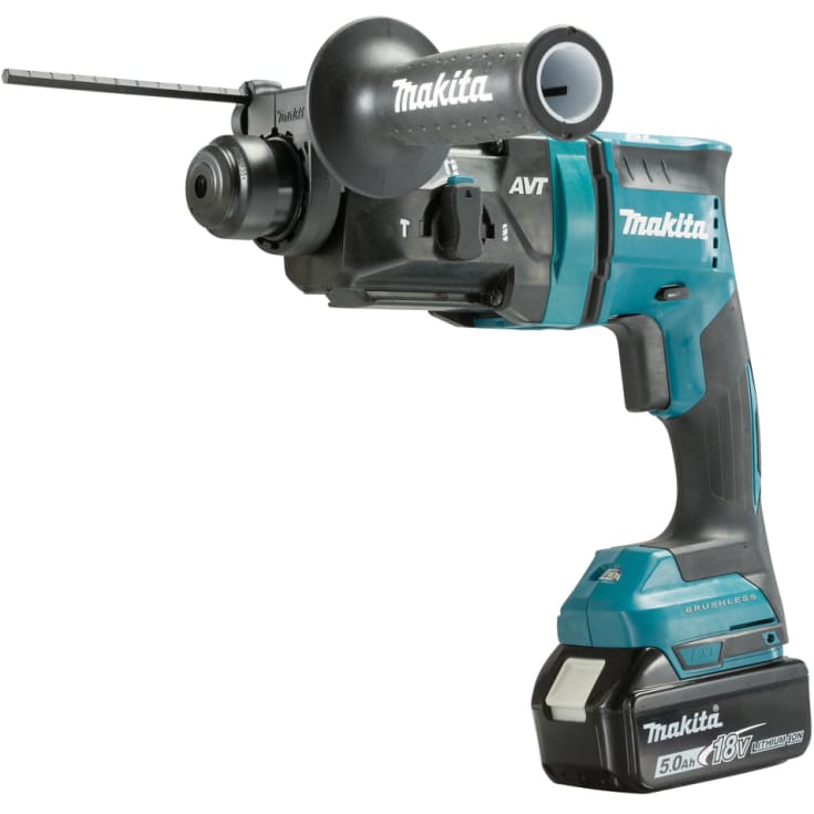 Makita bore-/mejselhammer DHR182ZWJ, 18 V, med støvopsamler DX05
