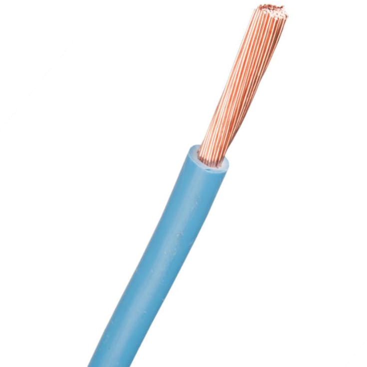 Nexans PVT monteringsledning, 1x6 mm², metervare, lyseblå