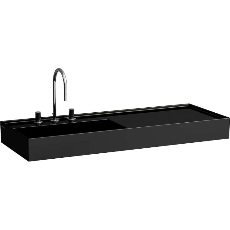 Kartell Laufen tvättställ, 120x46 cm, vänster, svart