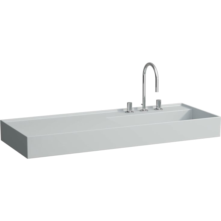 Kartell Laufen tvättställ, 120x46 cm, höger, matt grå