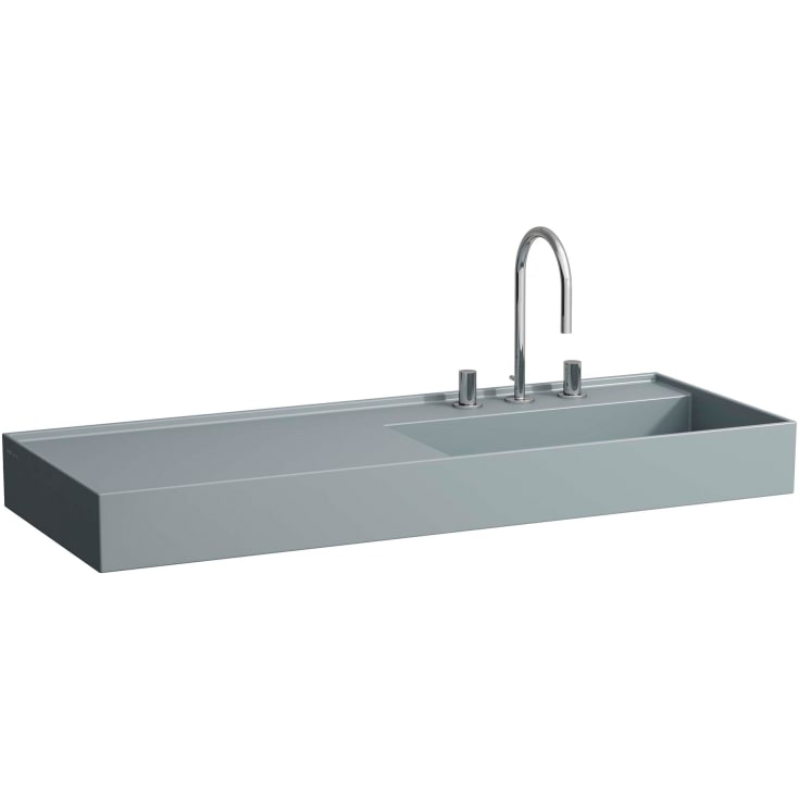 Kartell Laufen tvättställ, 120x46 cm, höger, matt grå