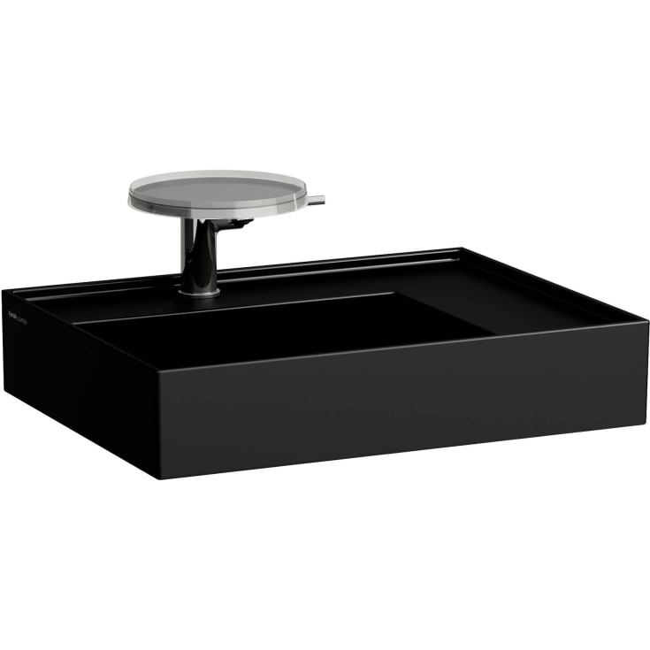 Kartell Laufen tvättställ, 60x46 cm, vänster, matt svart