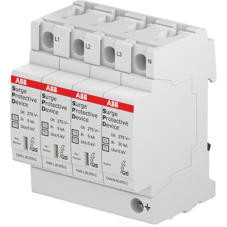 ABB transientbeskyttelse T2+3, 3P+N, 20kA