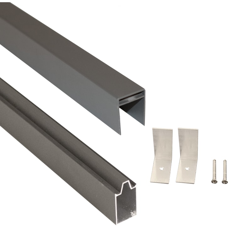 Hortus Royal top og bundskinnesæt, aluminium, antracit