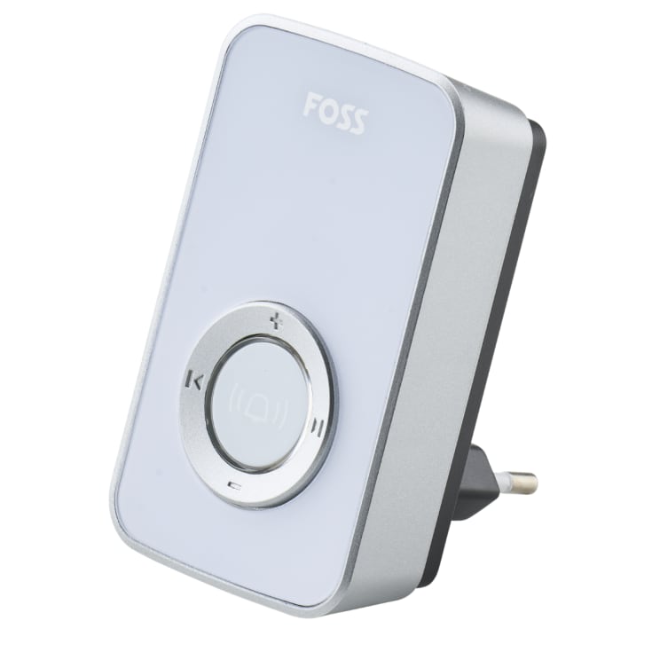 Foss Trend Design ringeklokke, til stikkontakt, trådløs, 100 m, hvit