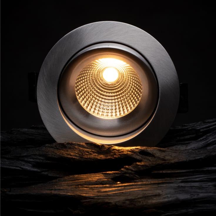 The Light Group One 360° SunLike indbygningsspot, 2700K, aluminium