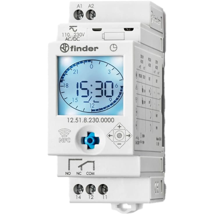 Bytt dag/uke 1CO, 16A 250VAC, NFC/manuell oppsett