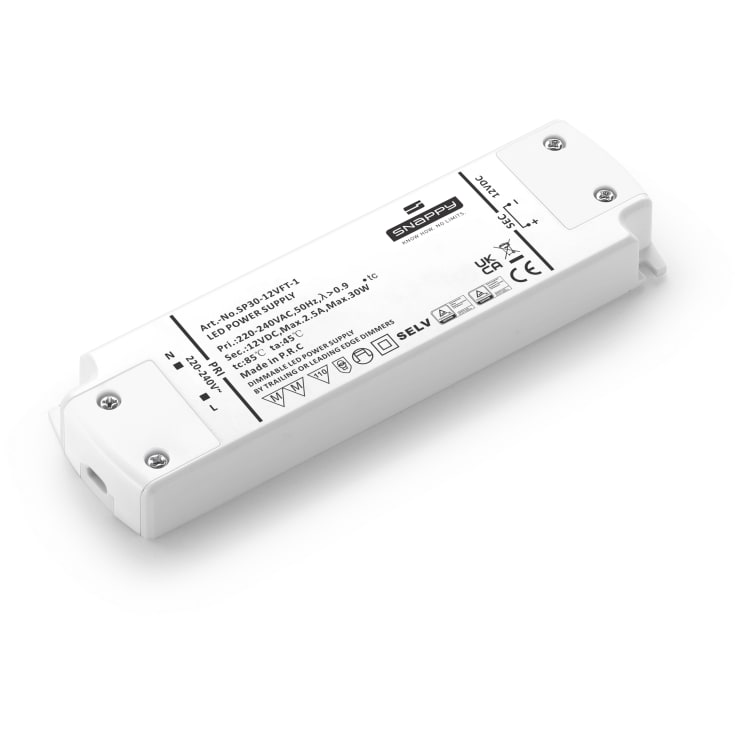LED-driver SP30-12VFT, 30W 12VDC, dimbar