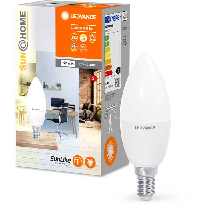 Ledvance Smart+ Wifi SunHome E14 kertepære, 2200K-5000K, 4,9W