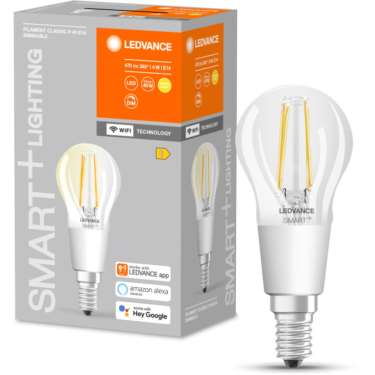 Ledvance Smart+ Wifi E14 klotlampa, vit ljusfärg, 4W, 1 st