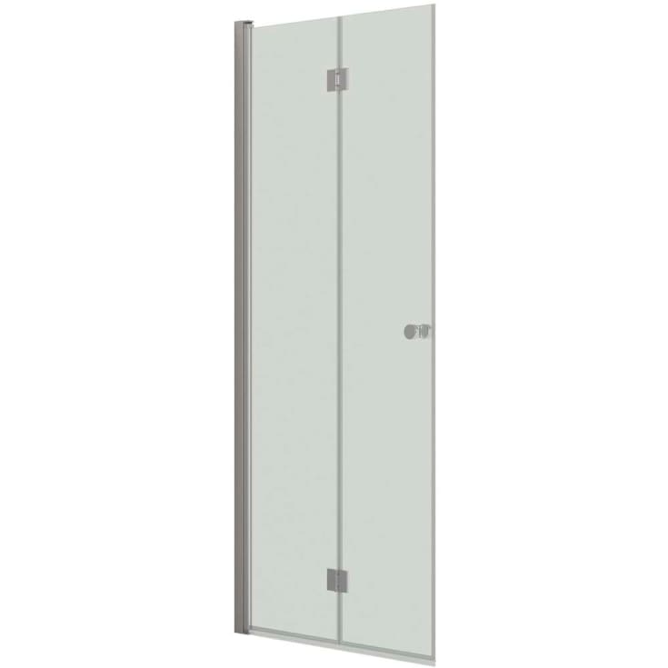 Dansani Match brusedør, model B, 87 cm, klart glas, satin profil