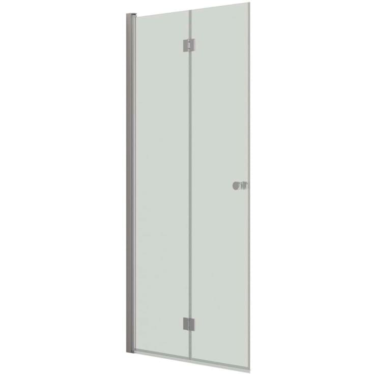 Dansani Match brusedør, 97 cm, klart glas, satin profil