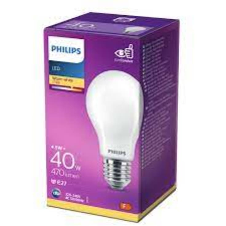 Philips Classic E27 standardpære, 2700K, 4,5W