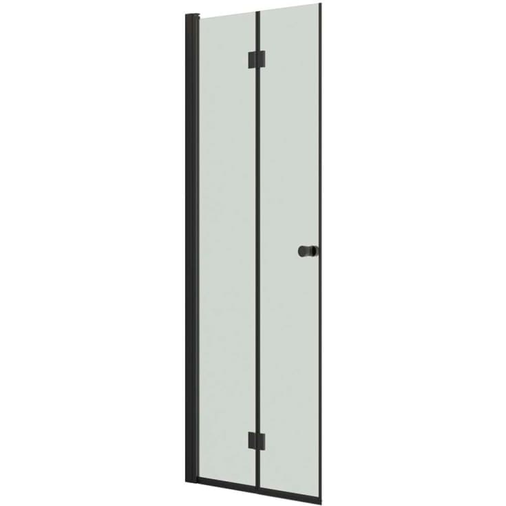 Dansani Match brusedør, model B, 77 cm, klart glas, sort profil