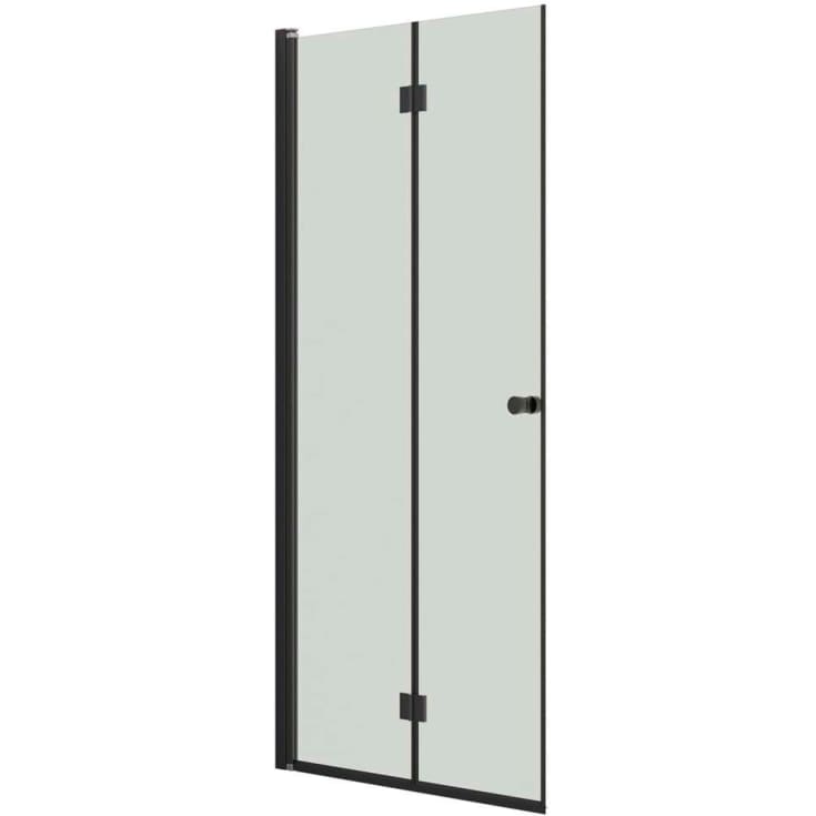 Dansani Match dusjdør, modell B, 97 cm, klart glass, svart profil