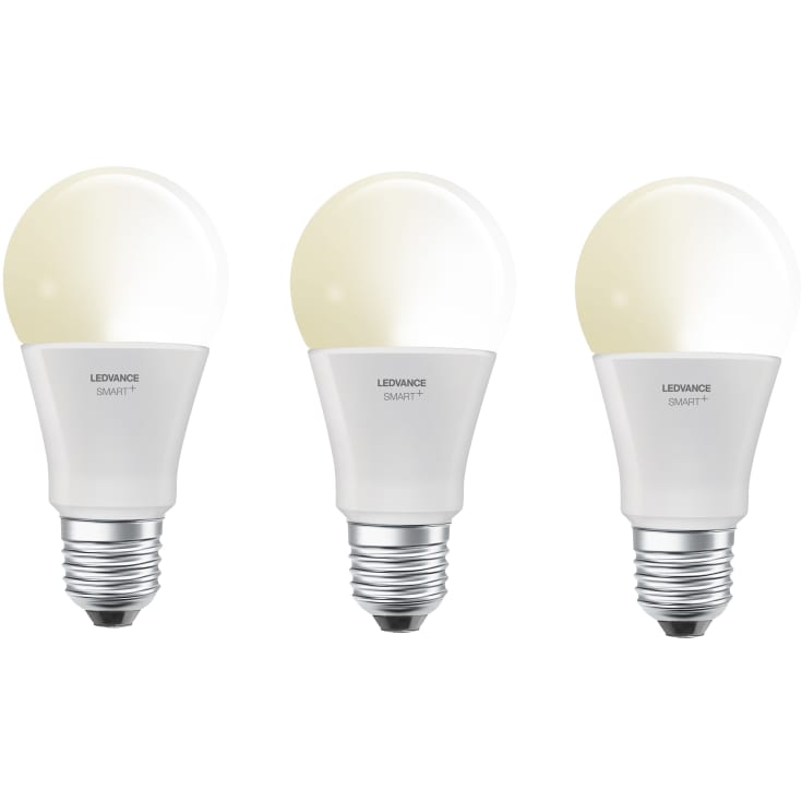 Ledvance Smart+ Wifi E27 standardpære, hvid lysfarve, 9,5W, 3-pak
