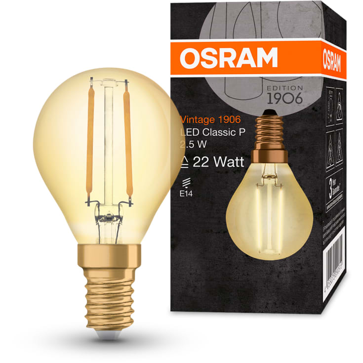 Ledvance Vintage 1906 E14 klotlampa, 2500K, 2,5W