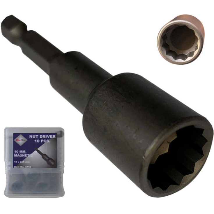 1/4" boltbits, 12-kant, med magnet, 11 mm, stk.