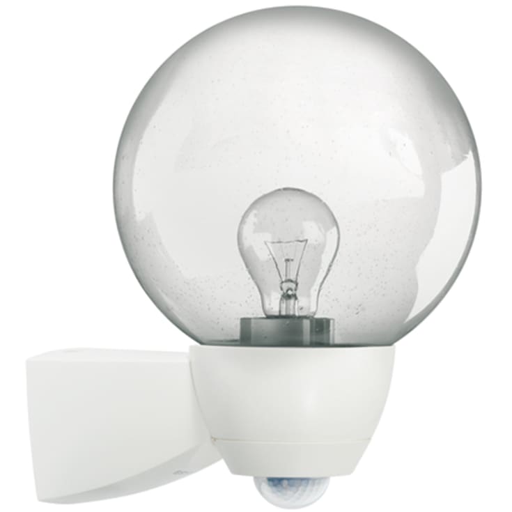Monza Vegglampe E27 med Sensor 130°, hvit/klar