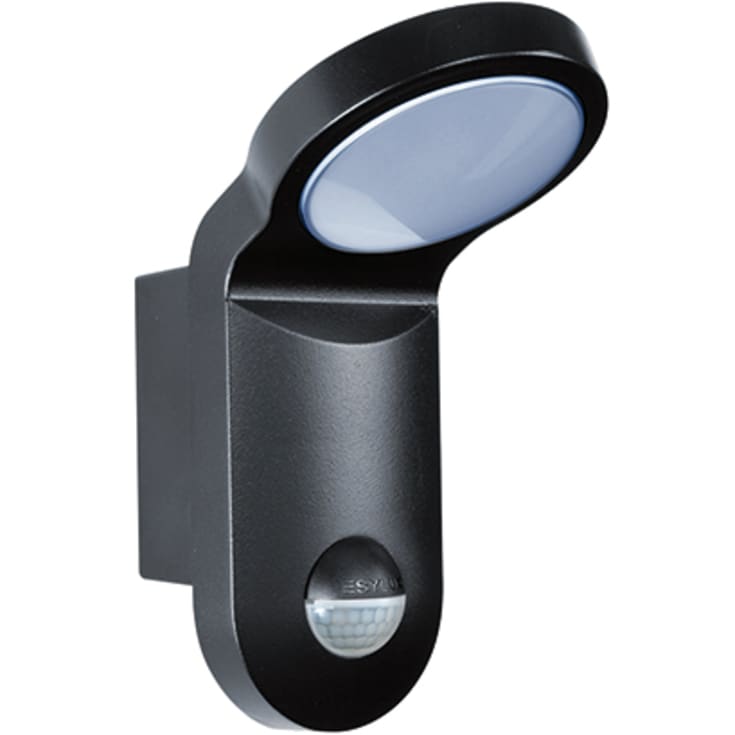 AOL vegglampe 10W 850 med Sensor 140°, IP55, sort