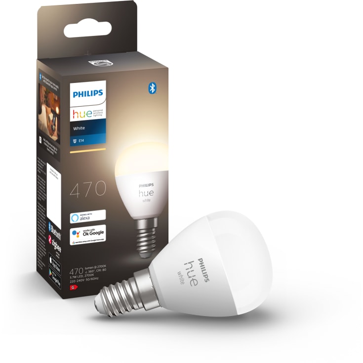 Philips Hue White E14 kronepære, 2700K, 5,7W