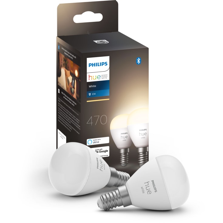 Philips Hue White E14 klotlampa, 2-pack