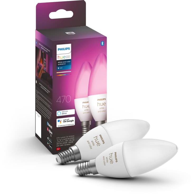 Philips Hue White Color Ambiance E14 kertepære, 2-pak