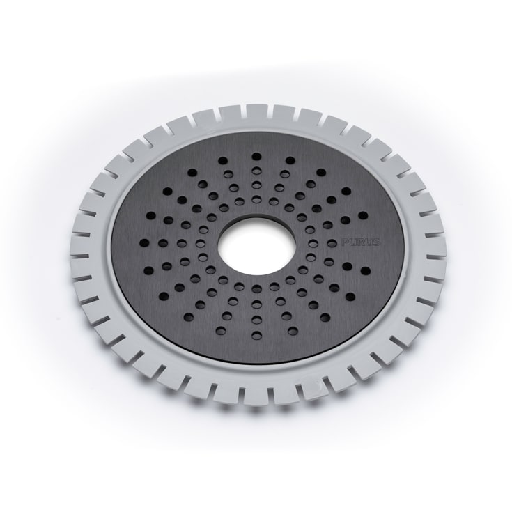 Purus Sun afløbsrist, til microcement, Ø150 mm, sort