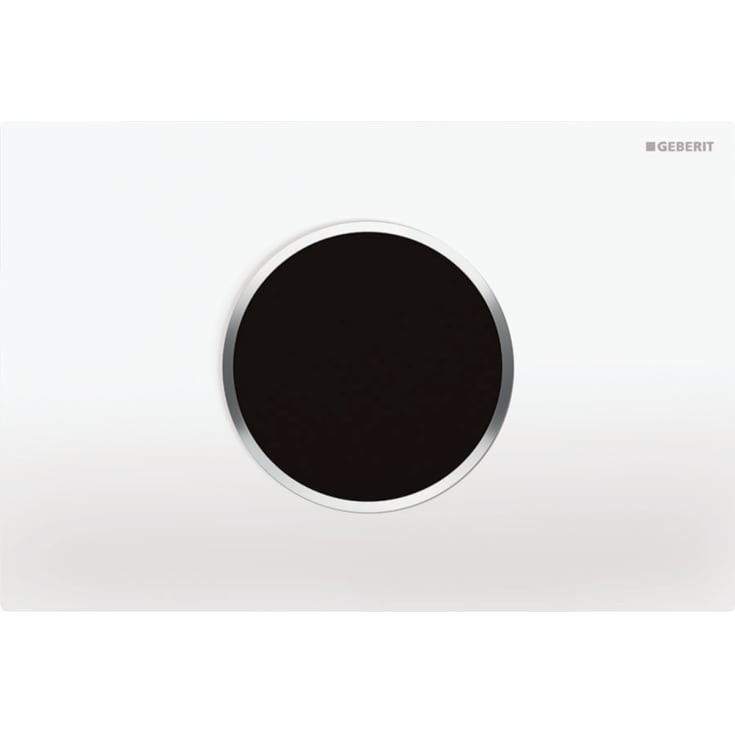 Geberit Sigma 10 Round betjeningsplate, berøringsfri, hvit/krom